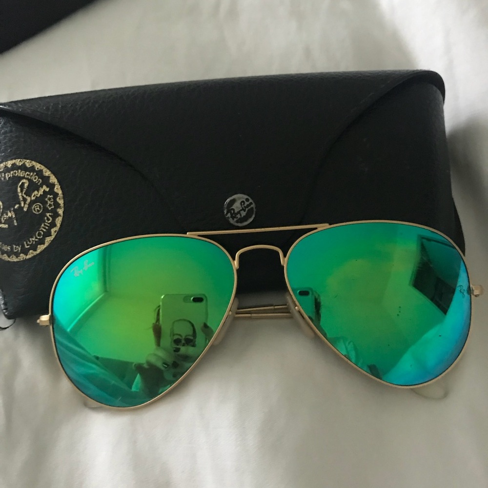 Rayban Aviator flash lenses reflective flashgreen